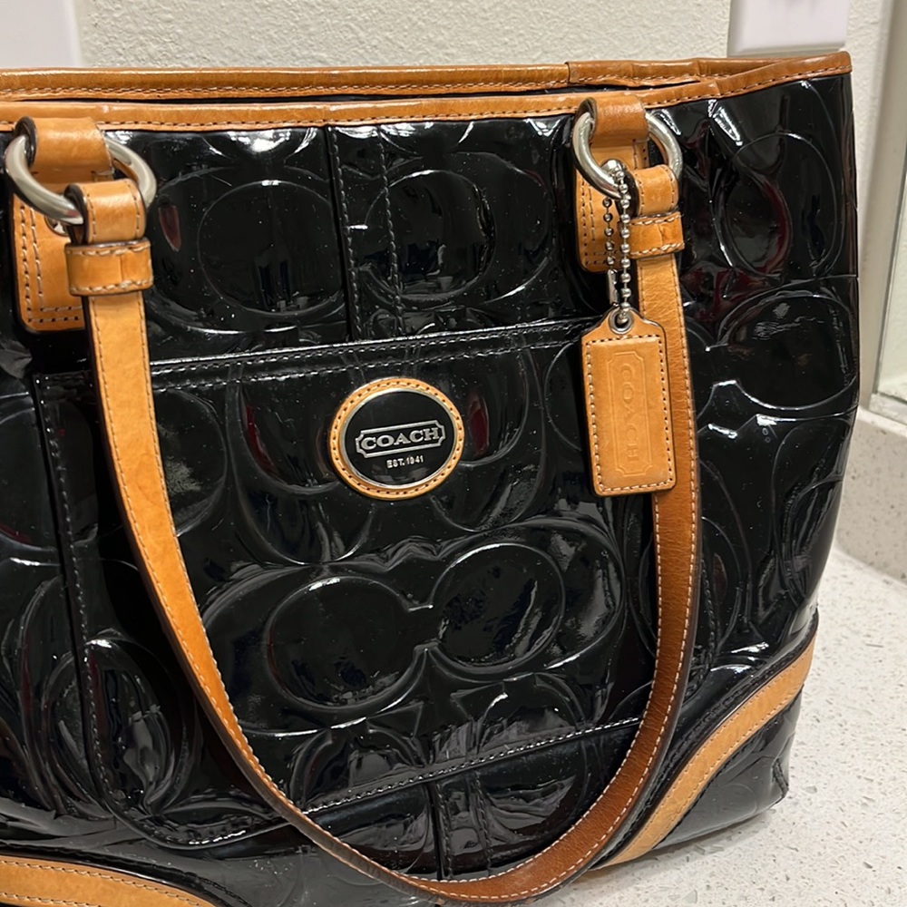 Coach Black Patent Leather Purse